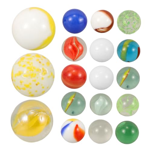 Kisangel 60 Stück Farbige Glaskugeln Farbige Murmeln Kleine Sensorische Spielkugeln Große Mengen Wasserbasteln Fluoreszierende Aquarienkugeln Bunte Kugeln Mehrfarbige Leuchtende von Kisangel