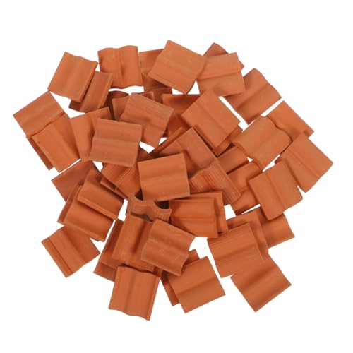 Kisangel 60 Stück Realistische Mini Dachziegel für Puppenhaus Sandtisch und Mikro Landschaft Authentisches Bastelmaterial für Architektur Modelle und DIY Mikro Landschaften von Kisangel