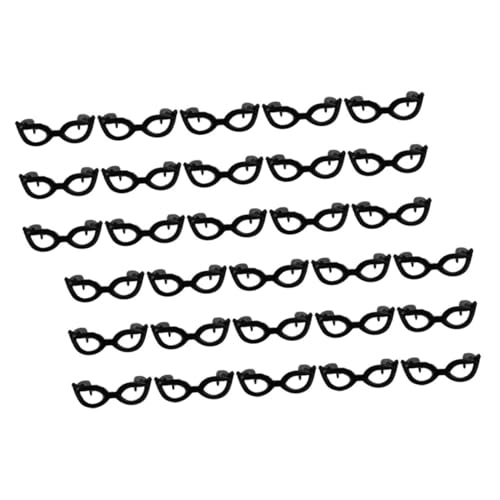 Kisangel 60 Stück Teiliges Mini Brillen für Puppenhaus Zubehör Schwarze Langlebige Kunststoff Doll Brillen für Puppen Sonnenbrillen Ornamente für DIY Bastelprojekte und Puppenmode von Kisangel