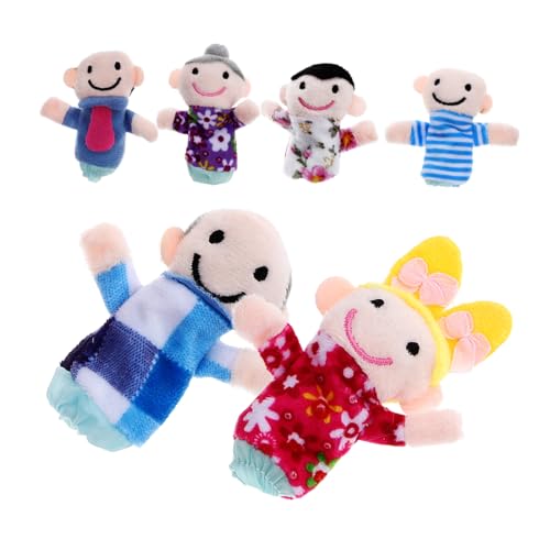 Kisangel 6Stücke Familien Handpuppen Aus Cartoon Fingerpuppen Für Interaktives Rollenspiel Und Geschichtenerzählen Robustes Und Hautfreundliches Material von Kisangel