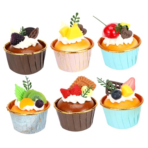 Kisangel 6Stücke Simulationskuchen Modelle Künstliche Kuchenscheiben für Küchen und Bäckerei Dekoration Langlebige und Realistische Cupcake Modelle für Schaufenster und Fotorequisiten Kisangel 6Stücke Simulationskuchen Modelle Künstliche Kuchenscheiben für Küchen und Bäckerei Dekoration Langlebige und Realistische Cupcake Modelle für Schaufenster und Fotorequisiten von Kisangel