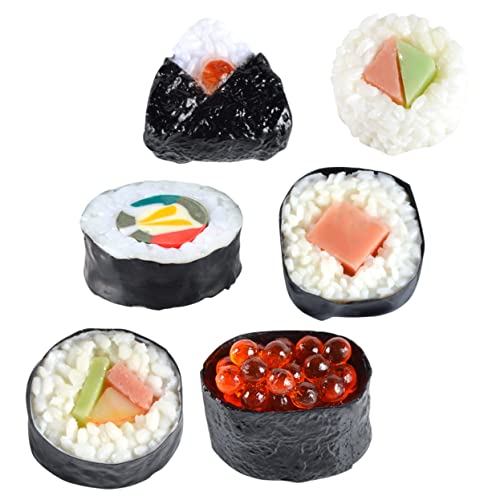 Kisangel 6stücke Künstliches Sushi Modell Teilig Realistische Lebensmittel Requisiten Für Fotografie Und Deko Lebensmittelechtes Material Für Sushi-läden Und Präsentationen von Kisangel