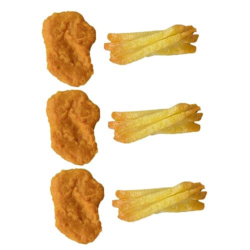 Kisangel 6Stücke Teiliges Gefälschte Chicken Nuggets Und Frites Realistisches Modellspielzeug Für Küchenrollen Und Lernspiele Die Dekoration Und Fotografie von Kisangel