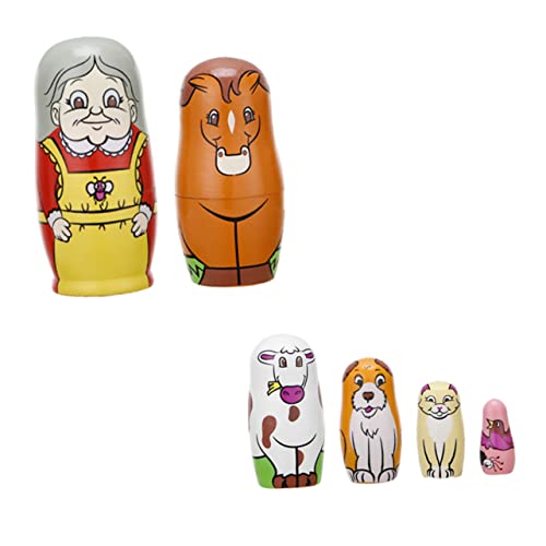 Kisangel 6Stücke Teiliges Holz Puppen Dekoration Für Cartoon Nesting Dolls Kreative Handwerkskunst Für Wohnkultur Kisangel 6Stücke Teiliges Holz Puppen Dekoration Für Cartoon Nesting Dolls Kreative Handwerkskunst Für Wohnkultur von Kisangel