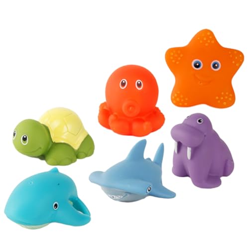 Kisangel 6Stücke Wasserspielzeug Teiliges Cartoon Badespielzeug Mit Temperaturänderung Für Sicheres Und Fantasievolles Der Badewanne Für Kleinkinder Und Junge Mädchen von Kisangel