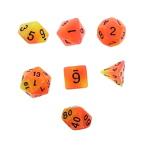Kisangel 7 Stück Brettspiele Würfel Unterhaltungswürfel tragbare Spielwürfel Partywürfel Brettspiel Würfel mehrseitige Spielwürfel polyedrische Würfel Harz Green von Kisangel