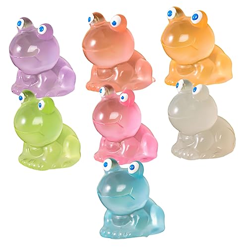 Kisangel 7 Stücke Mini Harz Garten Frosch Ornamente Für Schreibtisch Home Büro Dekorationen von Kisangel