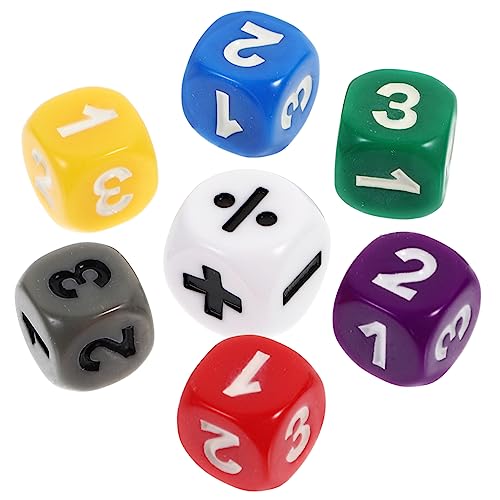 Kisangel 7 Stück Kinderspielzeug Würfelzählspiel Tischspielwürfel Mathematikzeichenwürfel Lernhilfe Für Würfelspielzeug Mathe-lehrwürfel Operator Stapeln Acryl von Kisangel