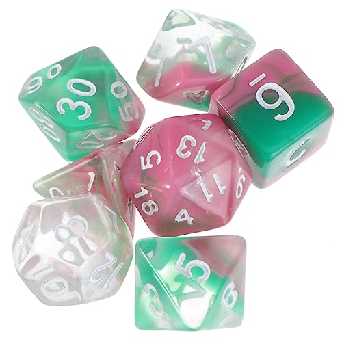 Kisangel 7 Stück Teiliges von Mehrseitigen Acrylwürfeln für Brettspiele Transparente Spielwürfel für Partys Familientreffen und Barspiele von Kisangel