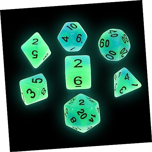 Kisangel 7 Stück Würfel für Rollenspiele Party Game Cons Partywürfel Gaming-Würfel-Requisiten unregelmäßige Spielwürfel lustige Würfelspiel-Requisiten Harz Blue von Kisangel