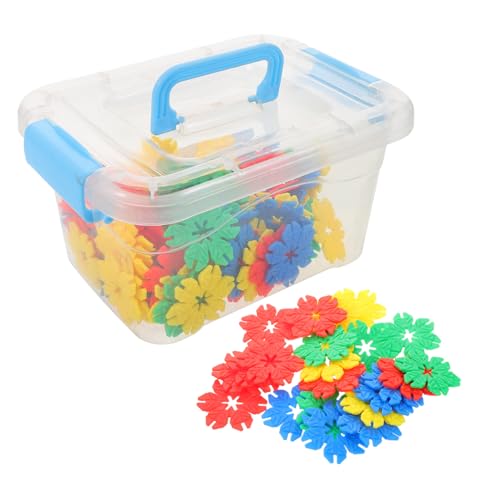 Kisangel 70-Teiliges Set Bausteine ​​in Aufbewahrungsbox Schneebausteine Bauen verbinden Verriegelungsblöcke Schneeflocken-Bausteine Plastik von Kisangel
