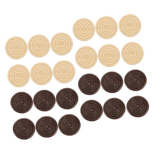 Kisangel 72 Stück Teiliges Holzspielsteine Runde Schachfiguren für Brettspiele Spielzubehör für Andere Spiele und Dunklem Holz Partys und Spieleabende von Kisangel