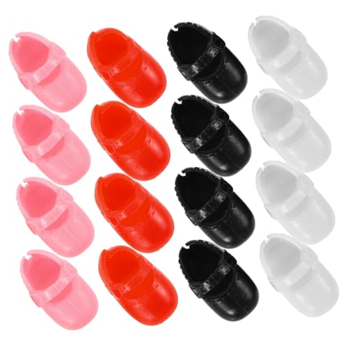 Kisangel 8 Paare Mini Puppenschuhe Flach Basteln Spielhaus Deko Passend für Kleine Puppen Kostüm Zubehör Finger Schuhe von Kisangel