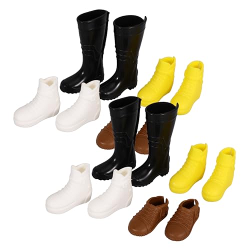 Kisangel 8 Paare Miniatur Puppenschuhe Kunststoff Doll Boots Puppenhaus Zubehör Puppendeko für Puppen Jungen Mädchen Schuhset Kisangel 8 Paare Miniatur Puppenschuhe Kunststoff Doll Boots Puppenhaus Zubehör Puppendeko für Puppen Jungen Mädchen Schuhset von Kisangel