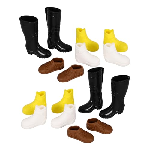 Kisangel 8 Paare Puppe Schuhe Puppen-DIY-kostüm Mini-schuhverzierung Süße Puppenschuhe Miniatur-Schuhe Puppe Dekorative Schuhe Miniatur-schuhmodelle Plastik von Kisangel
