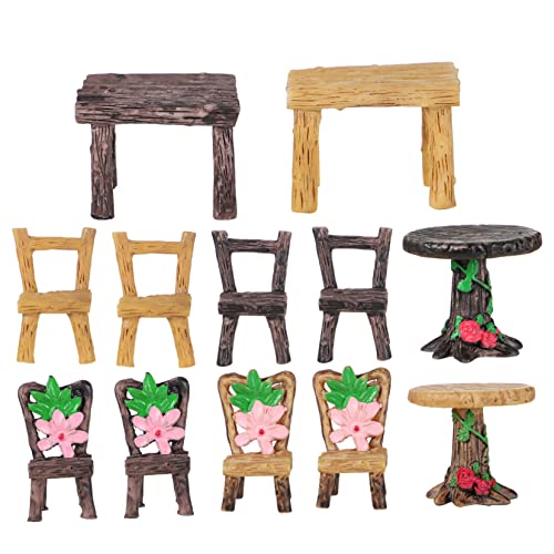 Kisangel 8 Sätze Miniaturmöbel Teiliges Tisch und Stuhl Deko für Märchengärten Mikrolandschaften und DIY Dekorationen Hochwertigem Resin für Kreative Kisangel 8 Sätze Miniaturmöbel Teiliges Tisch und Stuhl Deko für Märchengärten Mikrolandschaften und DIY Dekorationen Hochwertigem Resin für Kreative von Kisangel