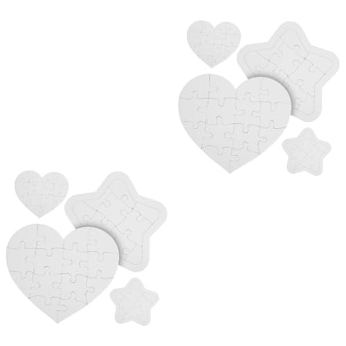 Kisangel 8 Sets Malpuzzle DIY Puzzles Bastelpuzzles In Großen Mengen Blankopuzzles Zum Dekorieren Herzförmige Sublimationspuzzle Rohlinge Sublimationspuzzle Bastel Rohlinge Puzzles von Kisangel