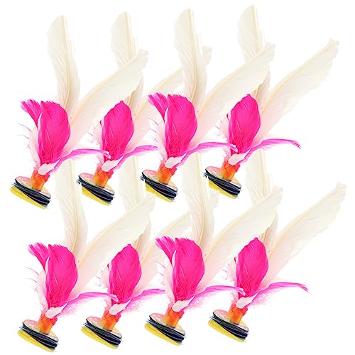 Kisangel 8 Stck. Federball Aus Gänsefedern Badminton Shuttlecocks Jianzi (asiatisches Shuttlecock -Spiel) Übungs-Kick-Federball- Jianzi-Federball Eisen von Kisangel