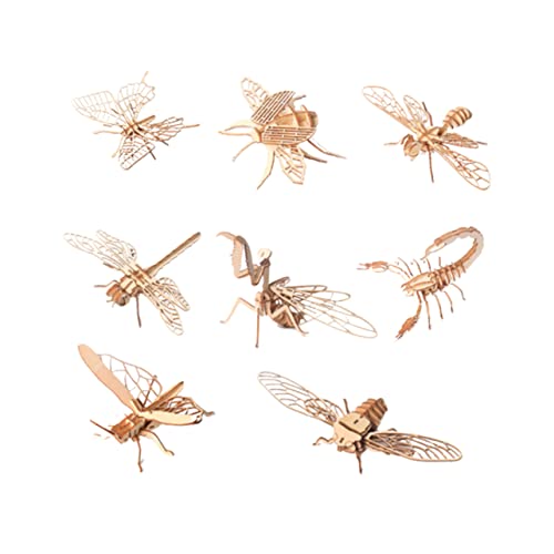 Kisangel 8 Stück Insektenpuzzlemodell Modellverzierung Figurenmodell Malmodell Kinderspielzeug Bambus Beige Kisangel 8 Stück Insektenpuzzlemodell Modellverzierung Figurenmodell Malmodell Kinderspielzeug Bambus Beige von Kisangel