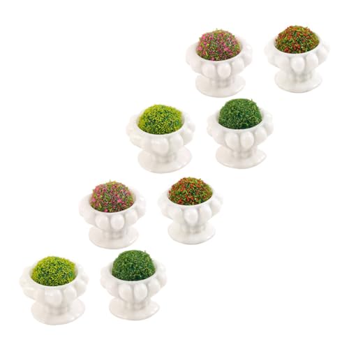 Kisangel 8 Stück Miniature Pflanzen Teiliges für Puppenhaus Dekoration Realistische Töpfe Tischdekoration für Zen Garten Zubehör von Kisangel