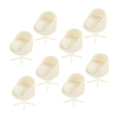Kisangel 8 Stück Möbel Drehstuhl Modell Stühle Winziger Stuhl Puppenhaus Zubehör Puppenhaus Gartenmöbel Puppenhaus Küchenmöbel Mini Möbel Ornament Winzige Möbel Beige Abs von Kisangel