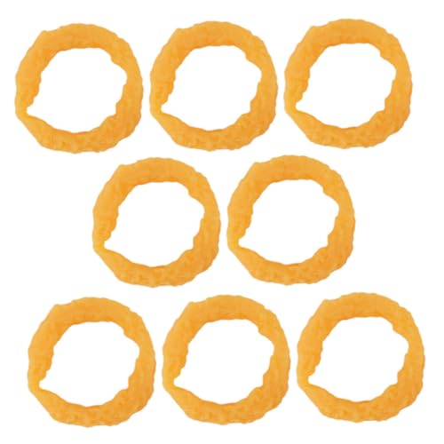 Kisangel 8 Stück Realistische Teiliges Fake Food Modell Gefälschte Frittierte Tintenfischringe Lebensnahe Simulation Leichtes Küchendekor Restaurant Fotografie Requisite von Kisangel