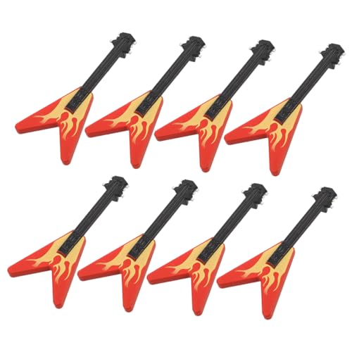Kisangel 8 Stück Simuliertes Gitarrenmodell Prop-Gitarre Mini-e-Gitarre Rollenspielzubehör Miniatur-e-Gitarre Modell Gitarre Puppenhaus-Musik- Puppenhaus-Musikinstrument Plastik von Kisangel