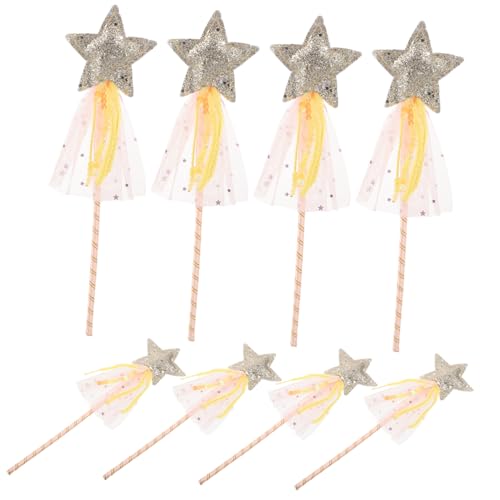 Kisangel 8 Stück Teiliges Feenstab für Mädchen Leichter Langlebiger Prinzessin Zauberstab mit Glitzernden Sternen für Bühnenauftritte Kostümpartys und Fantasievolles Rollenspiel von Kisangel