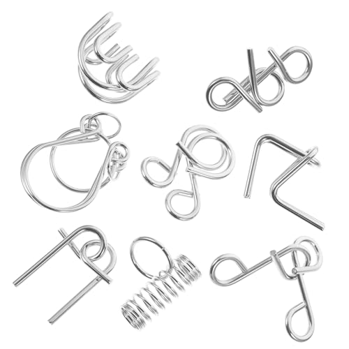 Kisangel 8 Stück Teiliges Metall Knobelspiel Langlebige Gehirntrainer Puzzles für Erwachsene und Antikes Design Konzentrations und Geschicklichkeitsspiel ohne Elektronik Tragbar mit von Kisangel