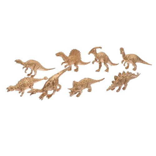 Kisangel 8 Stück Teiliges Mini Dinosaurier Modell aus Hochwertigem Realistische Goldene Dino Figuren Leichte Haushaltsdekoration und Lehrreiche Kunsthandwerke als Desktop deko und von Kisangel