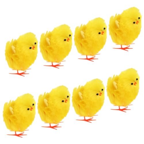 Kisangel 8 Stück Teiliges Mini Küken Set Flauschige Gelbe Plüschküken Realistische Osterdeko Vielseitige Tischdekoration Niedliche Kuscheltiere für Bastelset und von Kisangel