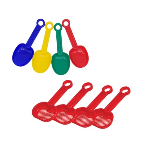 Kisangel 8 Stück Teiliges Sandspielzeug mit Schaufeln und Sandlöffeln Bunte Sandkellen für Strand Sandkasten Leichtes Greifdesign für Mädchen und Jungen für Sommer und Zufällige Farbe von Kisangel