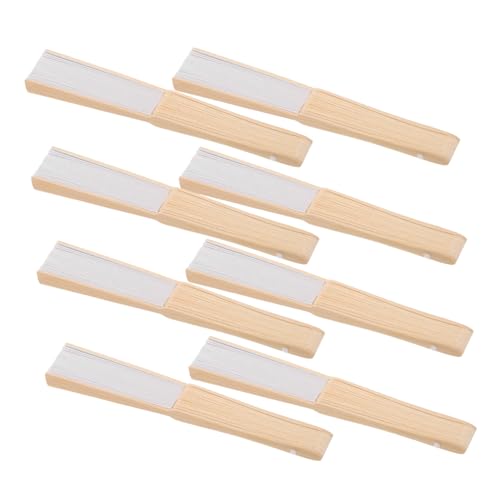 Kisangel 8 Stück Teiliges Weiße Faltbare Papierfächer für DIY Handfächer zum Malen Tragbar Handlich für Kindergarten Sommer Outdoor Events und Orientalische Kulturvermittlung von Kisangel