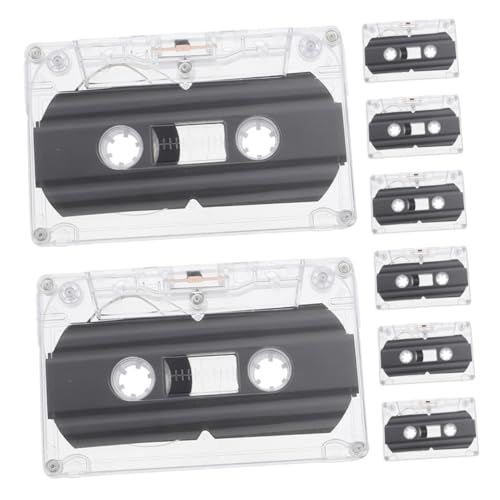 Kisangel 8 Stück leeres Band Audiokassetten Mikrokassettenspieler Leere Kassetten Kassettenrekord Miniband Kassettenklebebahn Musikband Musikkassetten Kassettenband leer Plastik Transparent von Kisangel