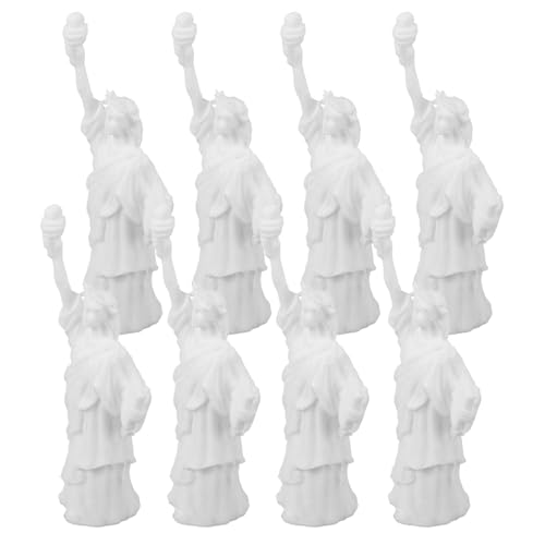Kisangel 8 Teiliges Freiheitsstatuen Sammelfiguren Set Puppenhaus Dekoration Dame Der Freiheitsstatue Statuen Schrankprodukt Göttin Miniaturen Sammlung Modellfigur Weißes Harz von Kisangel