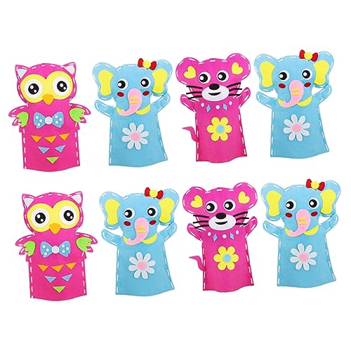 Kisangel 8Sätze Teiliges DIY Handpuppen Für Kreatives Handpuppe Tierform Bastelmaterial Für Pädagogisches Für Jungen von Kisangel