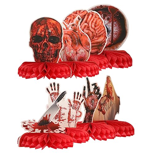 Kisangel 8Stücke Halloween Honeycomb Centerpieces Creepy Party Decorations for Desktop Random Styles for Mottoparty Decor and Photo Props von Kisangel