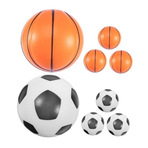 Kisangel 8Stücke Stressbälle Mini Fußball Basketball Dehnbares Für Stressabbau Hand Übungsspielzeug Für Schule Und Freizeit Für Erwachsene von Kisangel