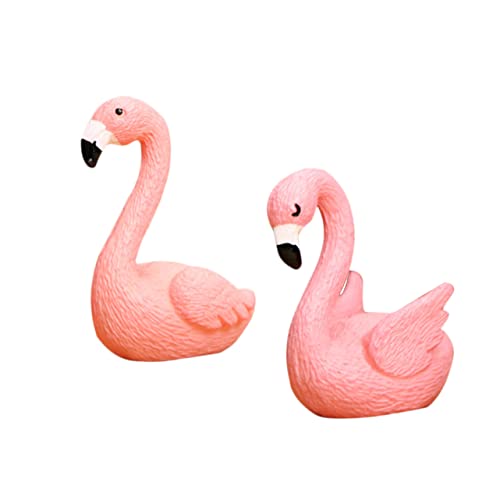 Kisangel 8st Flamingo-figurenskulptur Flamingo Cake Topper Miniatur-flamingo-figur Mini Saftige Verzierung Puppenhaus Miniatur Flamingo Dekorationen Bonsai Ornament Bankett Niedlich Kuchen von Kisangel