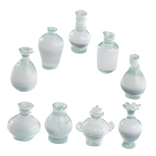 Kisangel 9 Stück Mikrolandschaftsflasche Mikro-landschaftsflasche Puppenhaus Blumenflaschenmodell Miniatur-puppenhauszubehör Winzige Hausdekorationen Mini-Sachen Harz Transparent von Kisangel