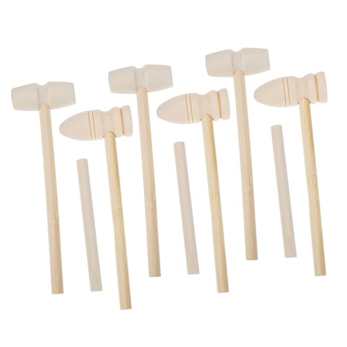 Kisangel 9 Stück Teiliges Holzhammer Natürlichem Glattem Finish Kindgerechte Holzhämmer für Motorische Sicherer Lernspaß für Ab Jahren Robustes Holzspielzeug für Hand Auge koordination von Kisangel