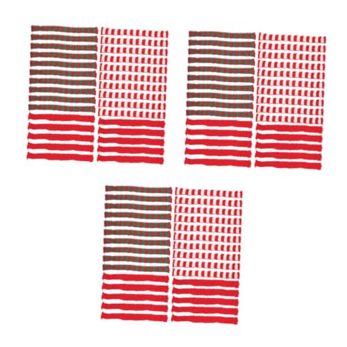 Kisangel 90 Stck Teiliges Mini Gestrickte Weihnachts Schals Rote und Grüne Streifen Weiche Wolle Leichte Puppen Schals für Weihnachtsdeko DIY Bastelzubehör Dekoration von Kisangel