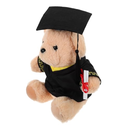 Kisangel Abschlussbär Plüschspielzeug Süße Bärenpuppe mit Doktorhut für Graduierung Dekoration und Geschenkidee für Abschlussfeiern und Tägliches Ornament von Kisangel