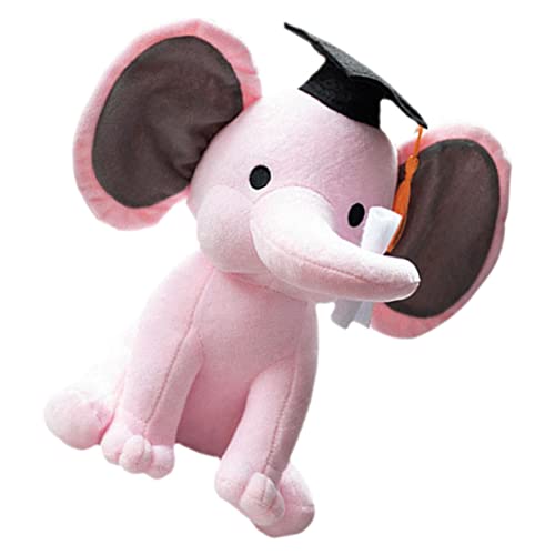 Kisangel Abschlussgeschenk Abschlusspuppe Elefantplüsch Elefant Plüsch Schule knuddelig süße plüschtiere niedliche Abschluss Stofftier Abschluss-Cartoon-Elefant PP Baumwolle Rosa von Kisangel