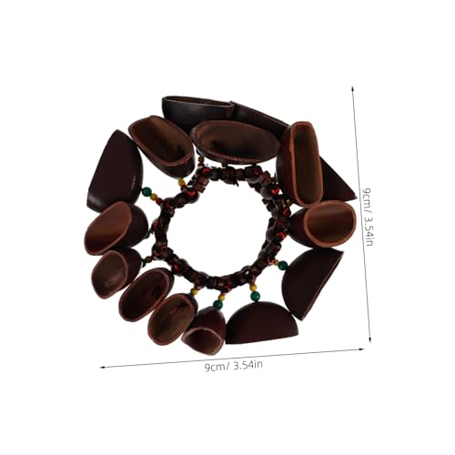Kisangel Afrikanisches Nussschalen Armband mit Handrassel Einzigartiges Tribal Musikinstrument Klarer Klang Vielseitig als Percussion Instrument und Schmuck für Männer Geeignet von Kisangel