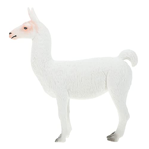 Kisangel Alpaka-Ornamente Kuscheltier realistische Simulations-Alpaka-Figuren Tierfigur Künstliches Alpaka-Ornament Simulation Alpaka-Figur Alpaka-Figurenmodell Plastik Weiß von Kisangel