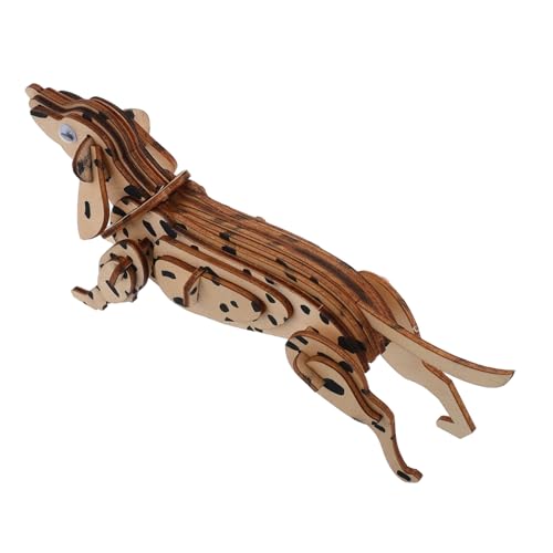 Kisangel Animal Puzzle Puzzle Holzhund Figur Craft Kit Bildungsstamm Hirnteaser DIY 3D -holzrätsel Für Erwachsene Kinder DIY -Handwerk von Kisangel