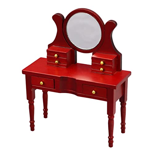 Kisangel Mini Schminktisch Set Miniatur Möbel Realistische Holz Spielzeug Zimmer Zubehör Kisangel Mini Schminktisch Set Miniatur Möbel Realistische Holz Spielzeug Zimmer Zubehör von Kisangel