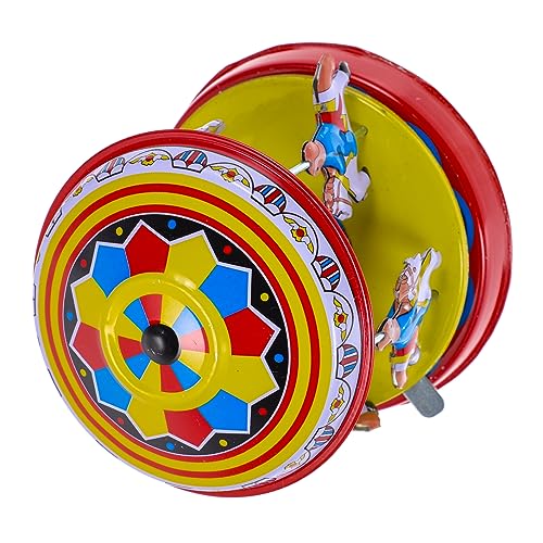 Kisangel Antikes Karussell Aus Blech Vintage Aufziehspielzeug Für Erwachsene Und Nostalgisches Rotierendes Karussell Als Deko Für Bar Und Restaurant Retro Uhrwerkspielzeug von Kisangel