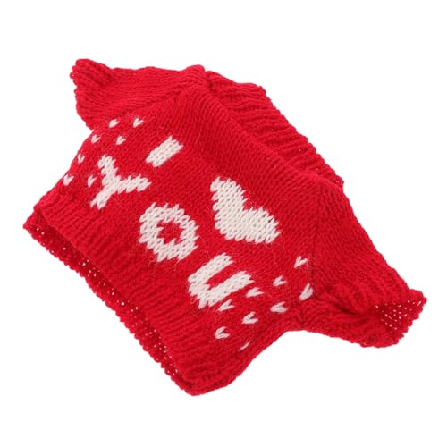 Kisangel Bärenpuppenkostüm Stofftierkleidung Hässliche Ornamente Hasenkleidung Frettchenkleidung Hühnerpullover Für Hühner Kostüme Für Hasen Puppe Weihnachtskleidung Rot Garn von Kisangel